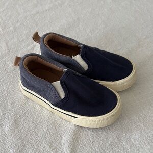 H&M Navy and Tan Slip-On Kids Sneakers